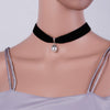 Black Velvet Choker Necklace 90's Plain Ribbon Gothic Round Burlesque Rope Chain Statement Jewelry Retro for Women