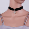 Black Velvet Choker Necklace 90's Plain Ribbon Gothic Round Burlesque Rope Chain Statement Jewelry Retro for Women