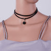 Black Velvet Choker Necklace 90's Plain Ribbon Gothic Round Burlesque Rope Chain Statement Jewelry Retro for Women