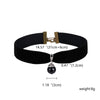 Black Velvet Choker Necklace 90's Plain Ribbon Gothic Round Burlesque Rope Chain Statement Jewelry Retro for Women