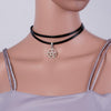 Black Velvet Choker Necklace 90's Plain Ribbon Gothic Round Burlesque Rope Chain Statement Jewelry Retro for Women