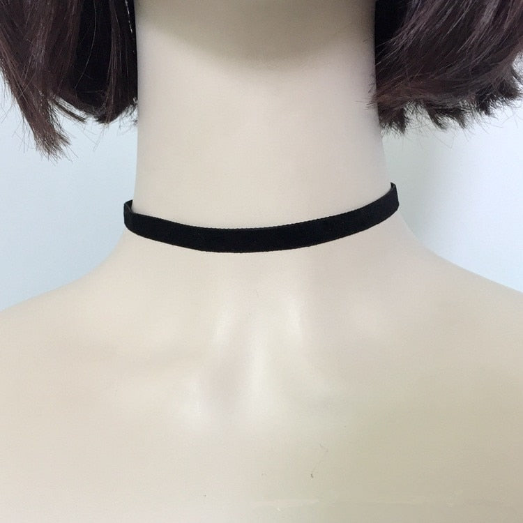 Black Velvet Choker Necklace Velvet Rope Statement Punk Style Necklace  Jewelry For Woman