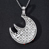 Blood Moon Charm Pendant Necklace Cubic Zircon Hip Hop Necklace For Men Big 14 Jewelry