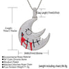 Blood Moon Charm Pendant Necklace Cubic Zircon Hip Hop Necklace For Men Big 14 Jewelry