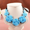 Blue Enchantress  Necklaces for Women Rose Flower Fake Collar High-end Elegant Jewelry  Gift Adjustable clavicle chain