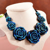 Blue Enchantress  Necklaces for Women Rose Flower Fake Collar High-end Elegant Jewelry  Gift Adjustable clavicle chain