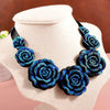 Blue Enchantress  Necklaces for Women Rose Flower Fake Collar High-end Elegant Jewelry  Gift Adjustable clavicle chain