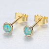 Fashion Blue Fire Opal Stud Earrings For Women Bridal 925 Sterling Silver Wedding Party Small round Earrings Brinco simple Ear