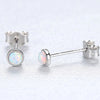 Fashion Blue Fire Opal Stud Earrings For Women Bridal 925 Sterling Silver Wedding Party Small round Earrings Brinco simple Ear