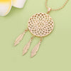 Bohemian Ethnic Feather Style Dreamcatcher Necklace For Women Silverly Rose Gold Mandala Lotus Sweater Necklace Jewelry