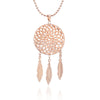 Bohemian Ethnic Feather Style Dreamcatcher Necklace For Women Silverly Rose Gold Mandala Lotus Sweater Necklace Jewelry