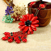 Bohemian Style Beads Necklace Women Turquoise Stone Necklace Jewelry Thai Turquoise Flower Woven Long Necklace XL005-23