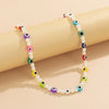 Bohemian Style Mix And Match Eyes White Imitation Pearl Beaded Clavicle Chain Women's Necklace Jewelry Accessories Gifts