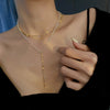 Bohemian Teardrop-Shaped Imitation Pearls Pendant Necklace For Women Hip Hop Pearl Clavicle Chain Choker Jewelry Gifts