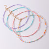 Boho Beads Choker Necklaces Womens Bohemia Colorful Measle Pearl Strand Alloy Geometric Necklaces Jewelry for Girls