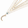 Boho Long Charm Necklace Women Gold Multilayer Sequins  Evil Eye stone Moon Pendant Collarbone Necklace Female Jewelry