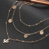 Boho Necklaces Pendant Vintage Charm Necklace Cactus Geometry Hanging Pendant Multilayer Collarbone Chain Jewlery Gift