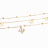 Boho Necklaces Pendant Vintage Charm Necklace Cactus Geometry Hanging Pendant Multilayer Collarbone Chain Jewlery Gift
