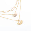 Boho Necklaces Pendant Vintage Charm Necklace Evil Eye Geometry Hanging Pendant Multilayer Collarbone Chain Jewlery Gift