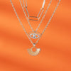 Boho Necklaces Pendant Vintage Charm Necklace Evil Eye Geometry Hanging Pendant Multilayer Collarbone Chain Jewlery Gift