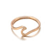 Fashion Boho Wave Ring For Women Unique Design Surf Shaped Gold Silver Rose Gold Color Pure Life Friends Ring Anillos Mujer