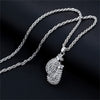 Boxing Gloves Pendant Necklace 24&quot;Long Chain Gold Color Iced Cubic Zircon Alloy Necklace Pendant For Unisex Hip Hop Gift