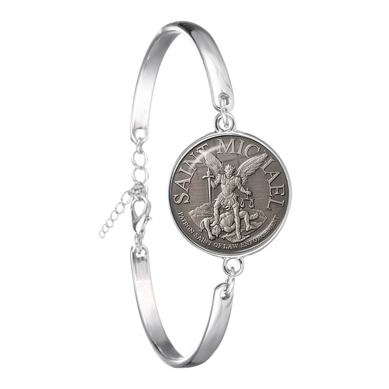 Bracelet Archangel St.Michael Protect Me Saint Shield Protection Charm Russian Orhodox Bangle Jewelry For Holy Gift