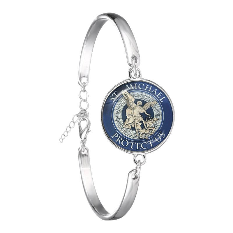 Bracelet Archangel St.Michael Protect Me Saint Shield Protection Charm Russian Orhodox Bangle Jewelry For Holy Gift