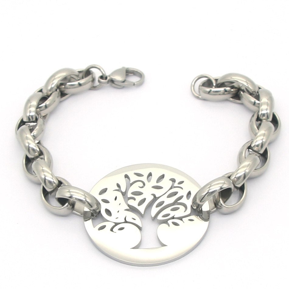 Fashion Bracelet Stainless Steel Gold&Silver Tree of Life Bangles for Women Luxury Brand Jewelry Gift La MaxZa