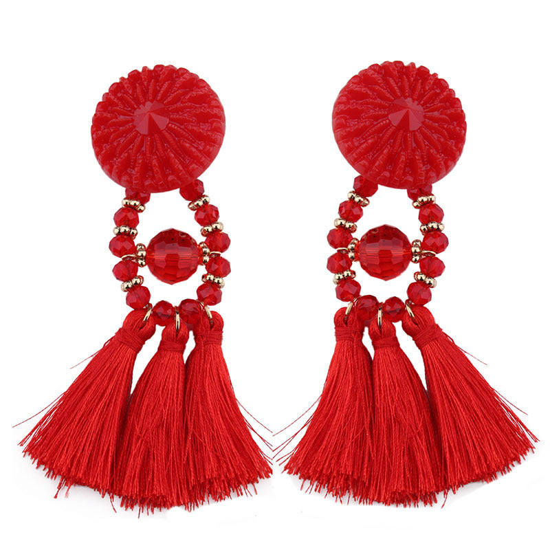 Fashion Braided Luxury Rope Knot Long Tassel Earrings Vintage Handmade Ethnic Fringes Earrings For Women Brincos Gifts Girl