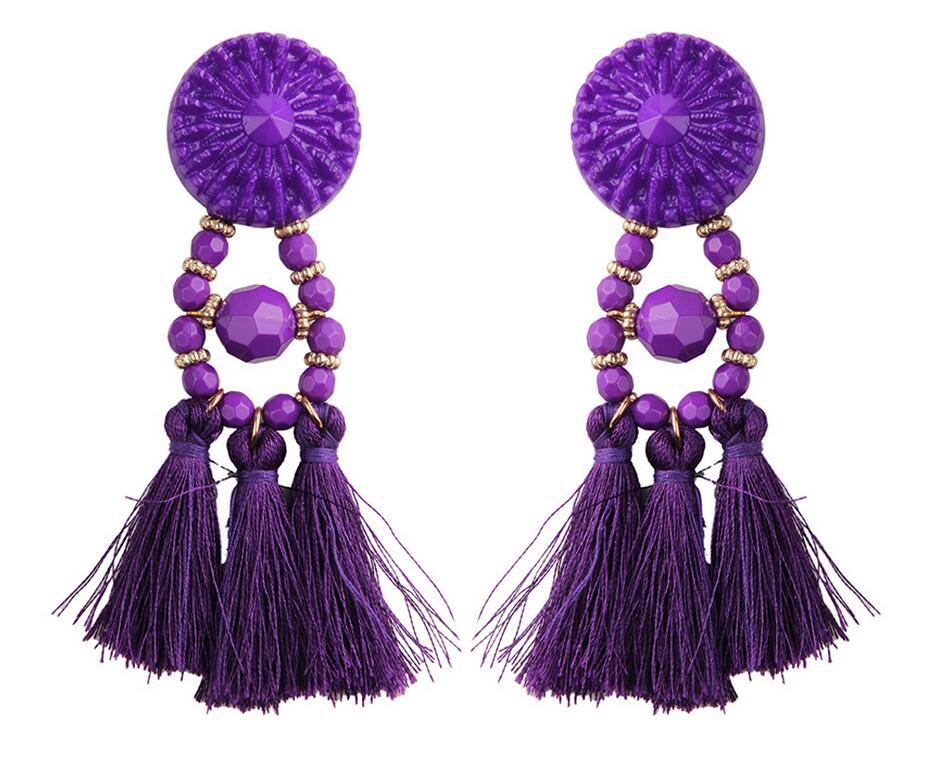 Fashion Braided Luxury Rope Knot Long Tassel Earrings Vintage Handmade Ethnic Fringes Earrings For Women Brincos Gifts Girl