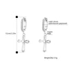 CZ Cross Drop Earrings with Crystal Hoop Mid Long Bridal Zirconia Cross Pendant Earrings For Women Punk Jewelries Gifts