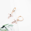 CZ Cross Drop Earrings with Crystal Hoop Mid Long Bridal Zirconia Cross Pendant Earrings For Women Punk Jewelries Gifts