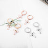 CZ Cross Drop Earrings with Crystal Hoop Mid Long Bridal Zirconia Cross Pendant Earrings For Women Punk Jewelries Gifts
