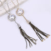 CZ Crystal Circle Metal Tassel Dress Necklace Simple Geometric Necklaces Pendant Long Sweater Necklaces Jewelry 2022