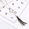 CZ Crystal Circle Metal Tassel Dress Necklace Simple Geometric Necklaces Pendant Long Sweater Necklaces Jewelry 2022
