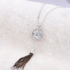 CZ Crystal Circle Metal Tassel Dress Necklace Simple Geometric Necklaces Pendant Long Sweater Necklaces Jewelry 2022