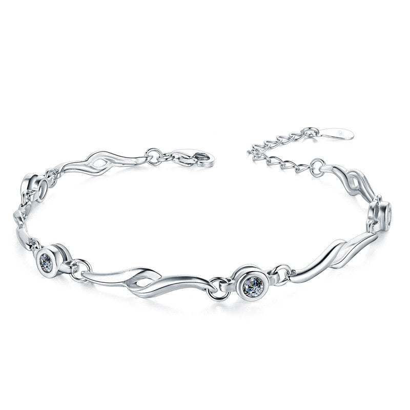 Fashion CZ Cubes 925 Sterling Silver Bracelet