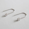 Fashion CZ Zircon 925 Silver U Shape Earring Simple Wedding Bridal Women Earrings