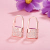 CZ Zircon Lock Hoop Earrings For Women Silvery/Gold/Rose Gold  Earrings Female  Arrived European Women Jewelry
