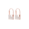 CZ Zircon Lock Hoop Earrings For Women Silvery/Gold/Rose Gold  Earrings Female  Arrived European Women Jewelry