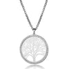 CZ Zirconia Tree of Life Crystal Round Small Pendant Necklace Silverly Gold Elegant For Women Necklace Jewelry Gift 2022