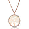 CZ Zirconia Tree of Life Crystal Round Small Pendant Necklace Silverly Gold Elegant For Women Necklace Jewelry Gift 2022
