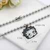 Cartoon Betty Boop Necklaces Personality Metal Sweater Chains Cute Cartoon Girl Choker Necklaces For Women Girls Gift