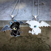 Cartoon Black and White Night Evil Double Dragon Necklace Hip-hop Personality Couple Pendant Boudoir Necklace Pendant