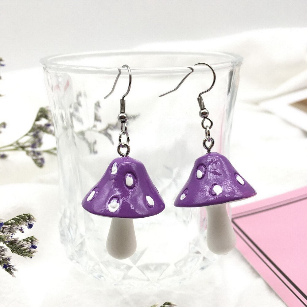 Cartoon Color Mushroom Pearl Bunny Necklace Personality Cute Resin Pendant Girl Daily Charm Jewelry Gift Women Jewelry