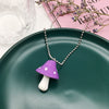 Cartoon Color Mushroom Pearl Bunny Necklace Personality Cute Resin Pendant Girl Daily Charm Jewelry Gift Women Jewelry