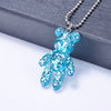 Cartoon Multicolor Transparent Jelly Resin Bear Necklace Girl Cute Necklace Jewelry Party Fun Suitable Gift