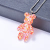 Cartoon Multicolor Transparent Jelly Resin Bear Necklace Girl Cute Necklace Jewelry Party Fun Suitable Gift