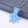 Cartoon Multicolor Transparent Jelly Resin Bear Necklace Girl Cute Necklace Jewelry Party Fun Suitable Gift